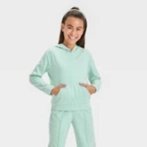 Girls' Brushed Knit Pullover Hoodie - Cat & Jack™ Mint Green L